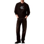 Calvin Klein CK Yazı Desen Uzun Kol Pamuklu Bisiklet Yaka Sweatshirt, S, LV04RE200G, Siyah, erkek