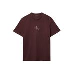 Calvin Klein CK Yazı Detay Kısa Kol Bisiklet Yaka T-Shirt, S, LV04RB866G, Kahverengi, Erkek