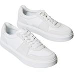 Calvin Klein Classic Cups Lace Mix Emb Tongue Erkek Spor Ayakkabı, Triple Bright White, 41