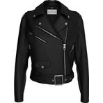 Calvin Klein Classic Faux Leather Biker Kadın Deri Ceket, Siyah, L