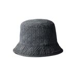 Calvin Klein Denim Emblem Bucket Şapka, Standart, LV04F5043GPA7, Gri, Kadın