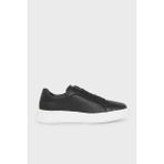 Calvin Klein Deri Logolu Kalın Taban Sneaker Ayakkabı HM0HM01016BEH Erkek Ayakkabı HM0HM01016 Beh - Siyah