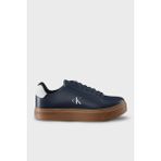 Calvin Klein Deri Logolu Sneaker Ayakkabı YM0YM014350ZV Erkek Ayakkabı YM0YM01435 0zv - Lacivert - Kahve