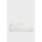 Calvin Klein Deri Monogram Logo Baskılı Sneaker Ayakkabı HM0HM018990K4 Erkek Ayakkabı HM0HM01899 0k4 - Beyaz