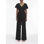 Calvin Klein Düz Siyah Kadın Tulum Scuba Crepe Ss Belted Jumpsuıt - 34