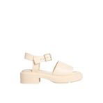 Calvin Klein Ekru Kadın Deri Sandalet CHUNKY SANDAL LTH MG