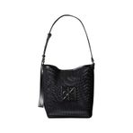 Calvin Klein Emblem Mesh Bucket Çanta, Standart, LV04F3423GUB1, Siyah, Kadın