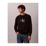 Calvin Klein Erkek %100 Pamuklu CK Logolu Yuvarlak Yakalı Uzun Kollu Siyah Sweatshirt