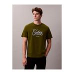Calvin Klein Erkek 20's Script Grafik Detaylı T-shirt, Yeşil, M Beden