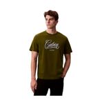 Calvin Klein Erkek 20's Script Grafik Detaylı T-shirt, Yeşil, XS