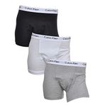 Calvin Klein Erkek 3'Lü Boxer, Siyah,Gri,Beyaz, S
