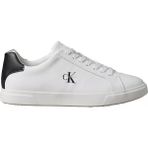 Calvin Klein Erkek Ck Logo Kabartmalı Düşük Bilekli Deri Beyaz-Siyah Sneaker HM0HM02123-01W