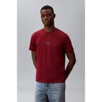 Calvin Klein Erkek CK Yazı Detay Kısa Kol Bisiklet Yaka Kırmızı T-Shirt