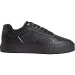 Calvin Klein Erkek Deri Ck Logo Işlemeli Düz Rahat Taban Bağcıklı Siyah Sneaker HM0HM02132-0GT