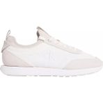 Calvin Klein Erkek Düz Rahat Taban Bağlamalı Ck Yazı Desenli Deri Beyaz Sneaker YM0YM01414-0LD