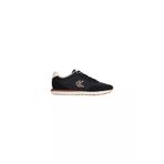 Calvin Klein Erkek Düz Rahat Taban Bağlamalı CK Yazı Desenli Deri Siyah Sneaker YM0YM01361-0GW