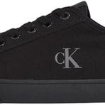 Calvin Klein Erkek ESS VULC LOW MG CANVAS Spor Ayakkabı Triple Black 40