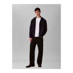 Calvin Klein Erkek Kapüşonlu Sweatshirt, Monogram Detaylı, Siyah, L Beden