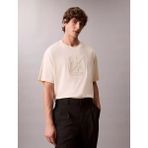 Calvin Klein Erkek Kısa Kol Bisiklet Yaka Ck Yazı Detay Reqular Fit Krem T-Shirt LV04LE200G-YAC - Ekru - 2XL