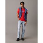 Calvin Klein Erkek Logolu Bisiklet Yaka Kısa Kol Standart Kırmızı T-Shirt LV040EM286-TNC - XS