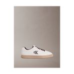 Calvin Klein Erkek Low Prof Cupsole Süet Deri Sneaker - Beyaz