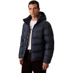 Calvin Klein Erkek Ls Naylon Zip Off Hood Down Puffe Lv04rc518g Ceket, Mavi (Mürekkep), M