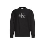 Calvin Klein Erkek LS PREMIUM TERRY MONOLOGO CN SWT Sweatshirt Black M