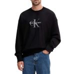 Calvin Klein Erkek LS PREMIUM TERRY MONOLOGO CN SWT Sweatshirt Black S