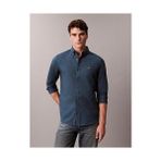 Calvin Klein Erkek Ls Solıd Oxford Classic Gömlek - Petrol Mavisi - XL