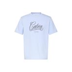 Calvin Klein Erkek Mavi T-Shirt, Calvin Script Graphic, XS Beden