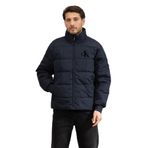 Calvin Klein Erkek Normal Kalıp Kapitone Dik Yakalı CK Logolu Lacivert Mont, XL