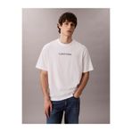 Calvin Klein Erkek Normal Kalıp Yuvarlak Yaka Pamuklu Logo Detaylı Kısa Kollu Beyaz T-Shirt