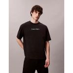 Calvin Klein Erkek Normal Kalıp Yuvarlak Yaka Pamuklu Logo Detaylı Kısa Kollu Siyah T-Shirt LV04LD230G-UB1 - 2XL