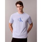 Calvin Klein Erkek Normal Kesim Yuvarlak Yakalı Ck Logo Baskılı Pamuklu Kısa Kollu Mavi T-Shirt LV04RB862G-TKF - XL