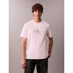 Calvin Klein Erkek Normal Kesim Yuvarlak Yakalı Ck Logo Baskılı Pamuklu Kısa Kollu Pembe T-Shirt LV04RB862G-TN9 - XL