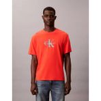 Calvin Klein Erkek Normal Kesim Yuvarlak Yakalı Ck Logo Baskılı Pamuklu Kısa Kollu Turuncu T-Shirt LV04RB862G-6WD - 2XL