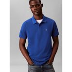 Calvin Klein Erkek Polo Tişört Kısa Kollu Monogram Pique Pamuktan, Mavi (Chase Blue), S