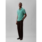 Calvin Klein Erkek Polo Tişört Kısa Kollu Monogram Pique Pamuktan, Yeşil (Wild Green), L