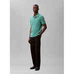 Calvin Klein Erkek Polo Tişört Kısa Kollu Monogram Pique Pamuktan, Yeşil (Wild Green), S