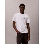 Calvin Klein Erkek Rahat Kesim Yuvarlak Yakalı Logo Desenli Kısa Kollu Beyaz T-Shirt LV04RE825G-YAF