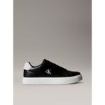 Calvin Klein Erkek Rahat Taban Bağcıklı Deri Düz Taban Siyah Sneaker YM0YM01435-0GM