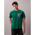 Calvin Klein Erkek Regular Fit %100 Pamuklu Baskılı Kısa Kollu Yeşil T-Shirt LV04RE803G-2ES