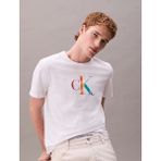 Calvin Klein Erkek Regular Fit Ck Logo Baskılı Pamuklu Kısa Kollu Beyaz T-Shirt LV04RC800G-YAA