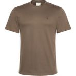 Calvin Klein Erkek Regular Fit Ck Logo Işlemeli Yuvarlak Yakalı Kısa Kollu Kahverengi T-Shirt LV04LB275G-PDK