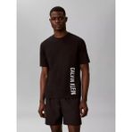 Calvin Klein Erkek Regular Fit Yuvarlak Yakalı Logo Detaylı Pamuklu Kısa Kollu Siyah T-Shirt LV00NM3019-UB1 - 2XL