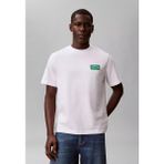 Calvin Klein Erkek Regular Fit Yuvarlak Yakalı Logo Etiketli Pamuklu Kısa Kollu Beyaz T-Shirt LV04RF294G-YAF - XL