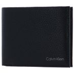 Calvin Klein Erkek Sıcak İki Katlı 5cc W/Bozuk Para L Üç Katlı Cüzdan, siyah, One Size