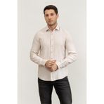 Calvin Klein Erkek Slim Fit Uzun Kollu Gömlek, Bej, 38
