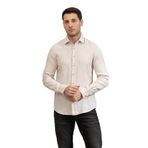 Calvin Klein Erkek Slim Fit Uzun Kollu Gömlek, Bej, 40 Beden