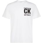 Calvin Klein Erkek Ss 30s Whsl Sp Ck Corner Graphic Lv04re819g Graphic Tees (1'li paket), Beyaz (Parlak Beyaz), XXL Plus